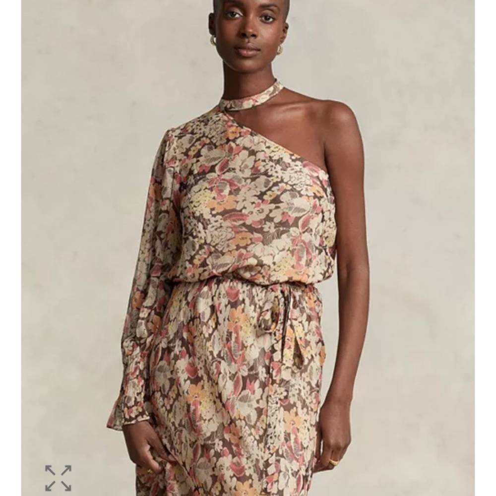 Polo Ralph Lauren Floral Maxi Dress 8 One Shoulder Formal Wedding Guest NWT - Picture 3 of 16